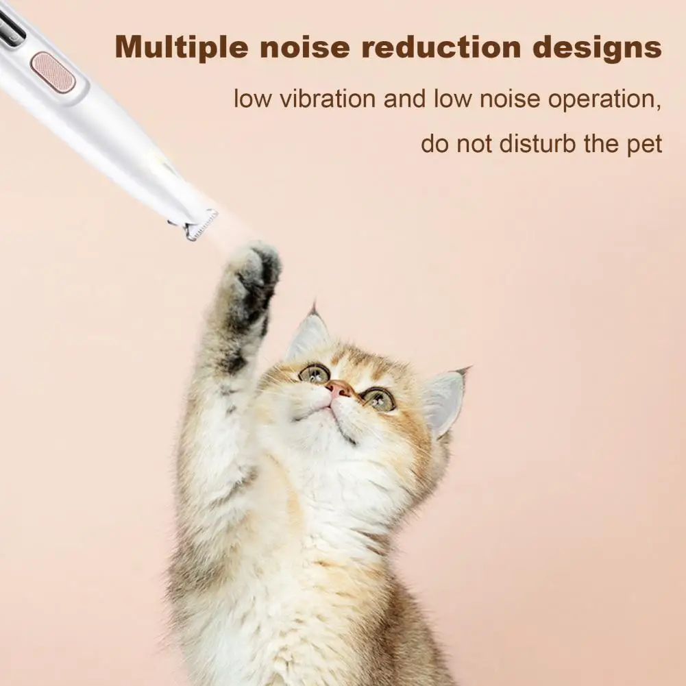 Pet Grooming Clipper 16cm Dog Paw Trimmer With LED Light Electric Dog Trimmer Rechargeable Low Noise Pet Hair Clipper Grooming Tool For Paws