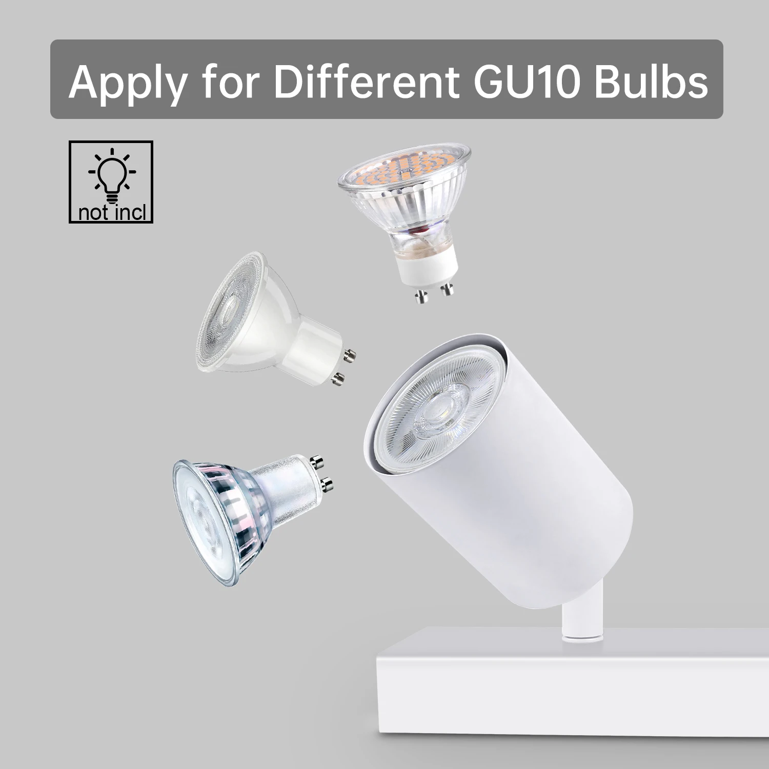 Kimjo LED 천장 조명, 3/4 방향 스포트라이트 피팅, 흰색 모던 GU10, 회전 가능한 벽 조명, 전구 없음
