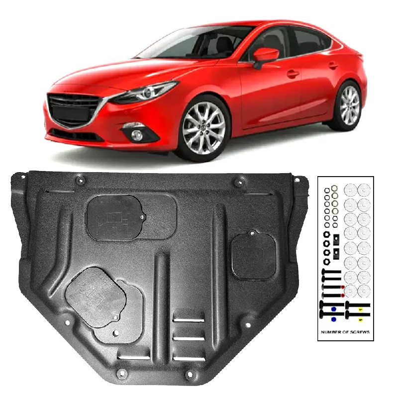 

For Mazda 3 Axela 2.0L 2014-2019 Black Under Engine Guard Plate Splash Shield Mud Fender Cover Mudguard Protector