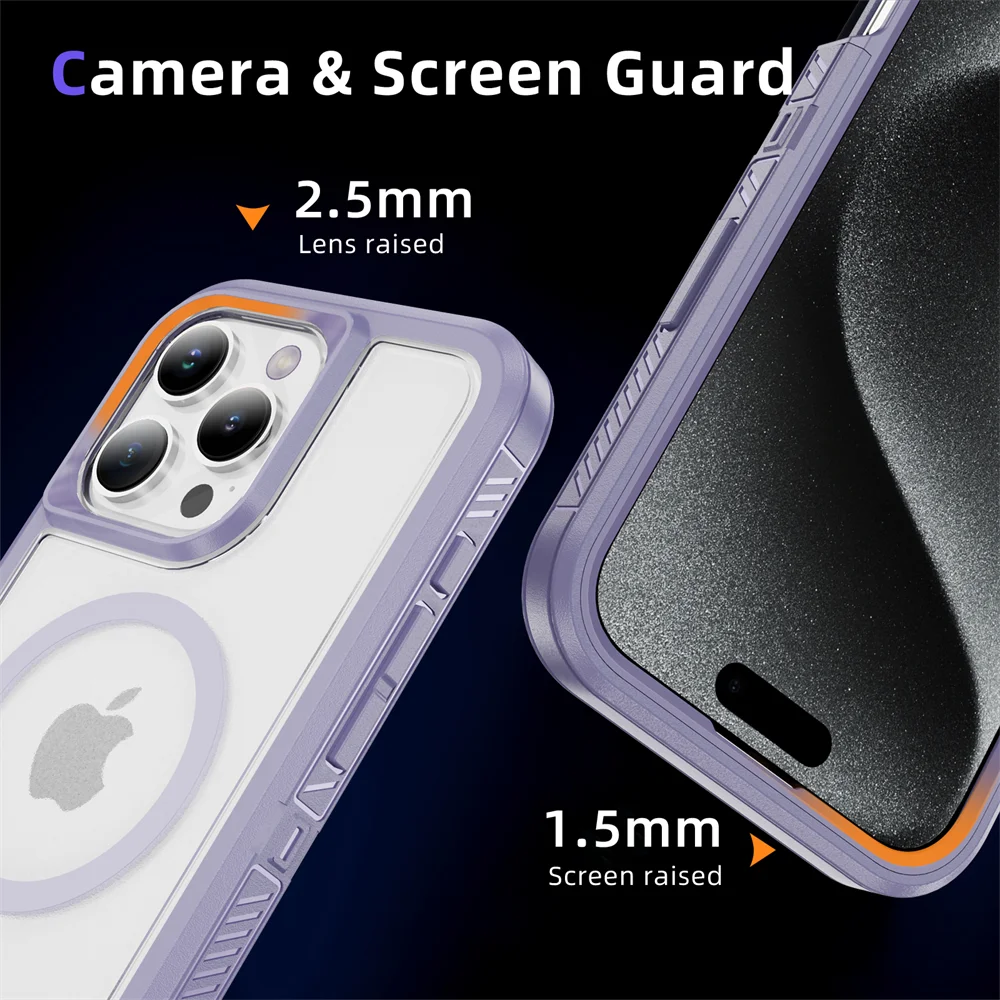 Premium Magnetic Armor Folding Stand Phone Case with MagSafe Compatibility