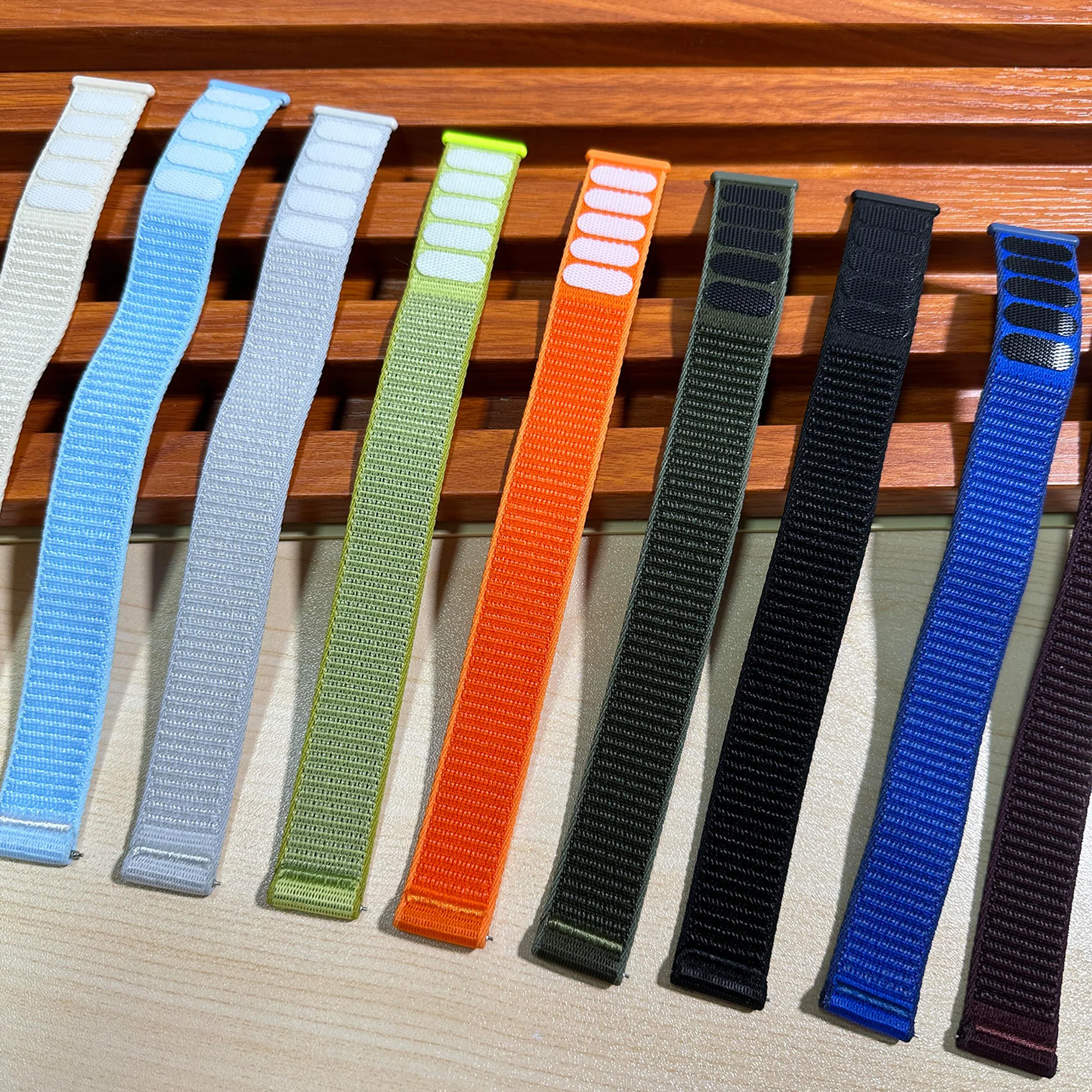 Enhanced Quick Release Nylon Elastic Watch Strap with Adjustable Hook and Loop Closure, 22mm Width
