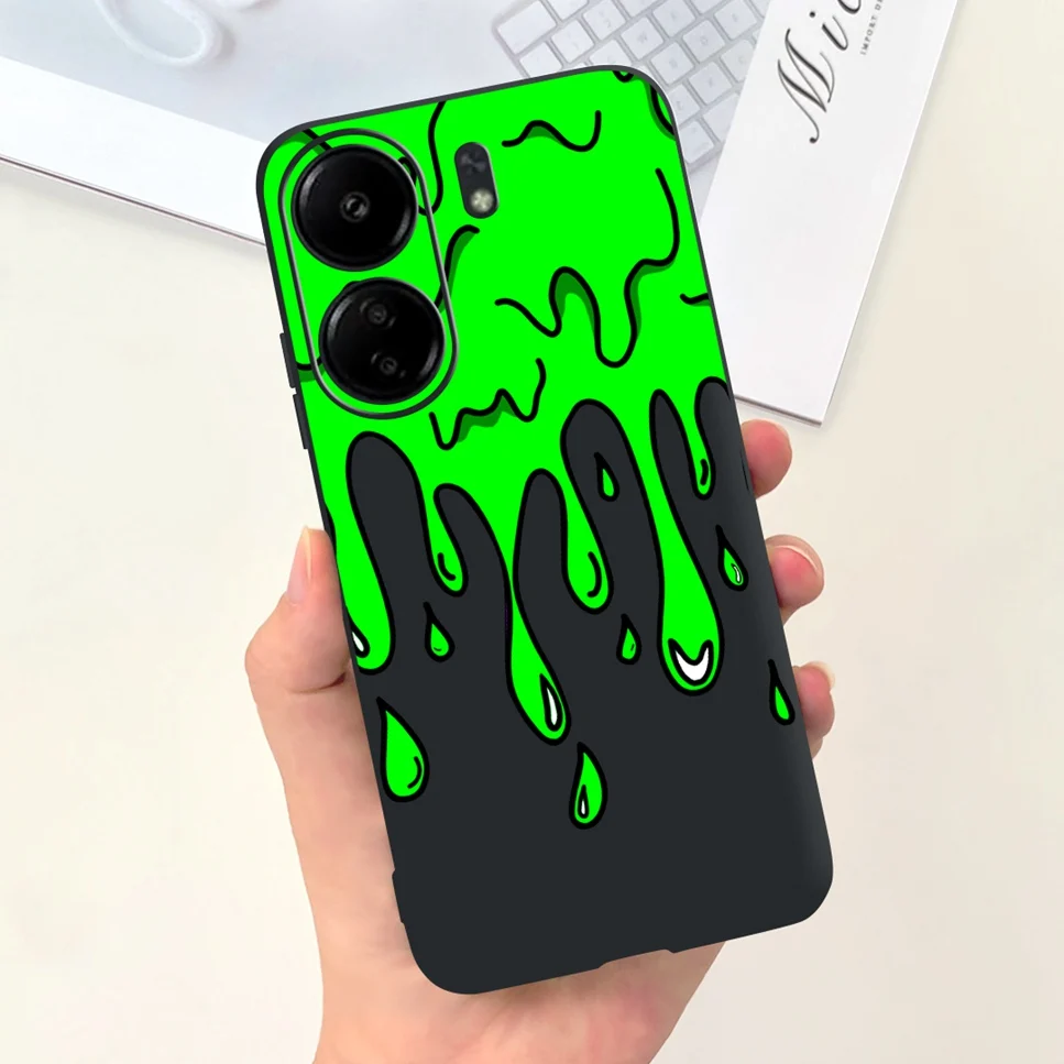 For Xiaomi POCO C65 Case Cute Cartoon Cat Painted TPU Silicone Back Cover For Xioami POCO C65 POCOC65 C 65 6.74 Phone Case Funda