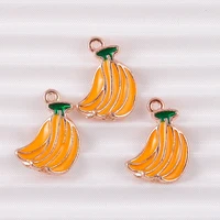 10 pièces 10x14mm mignon alliage émail fruits banane breloques pour boucles d'oreilles pendentifs colliers Bracelets à bricoler soi-même artisanat résultats de bijoux 4