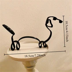 Minimalist Metal Dog Art Sculpture - Abstract Iron Figurine for Home and Office Decor (Dachshund)