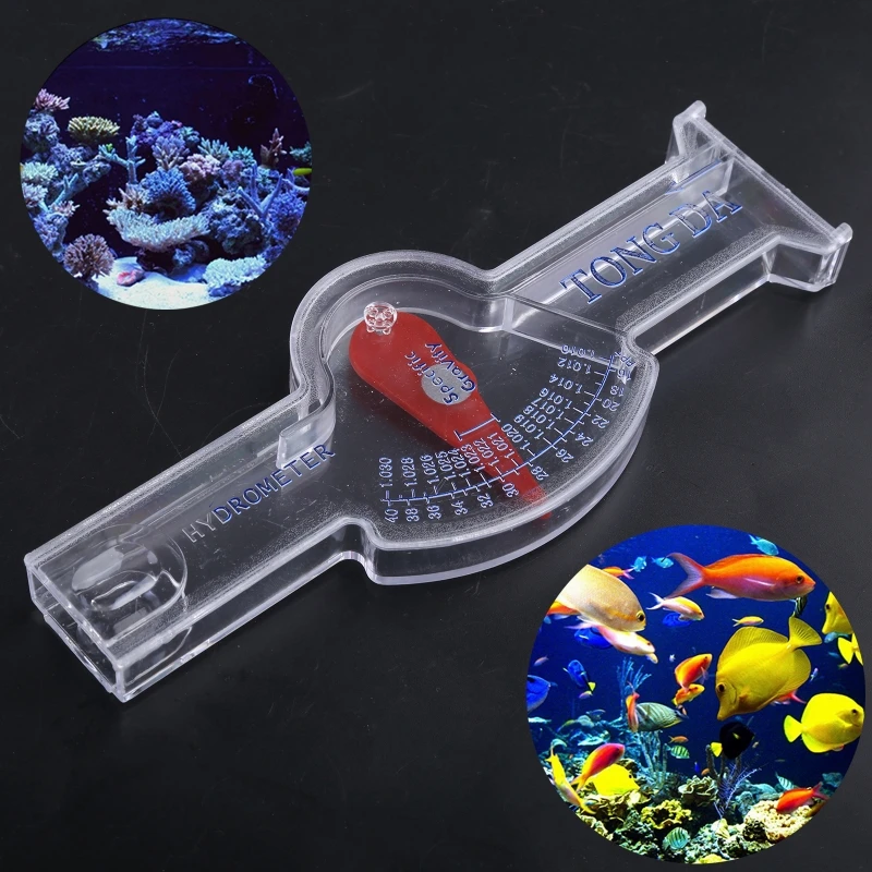Salinity Tester Sea Hydrometer Aquarium Marine Salinity Meter for Fish for Tank Saltwater Freshwater Specific Gravity Te 87HA aquarium salinity tester