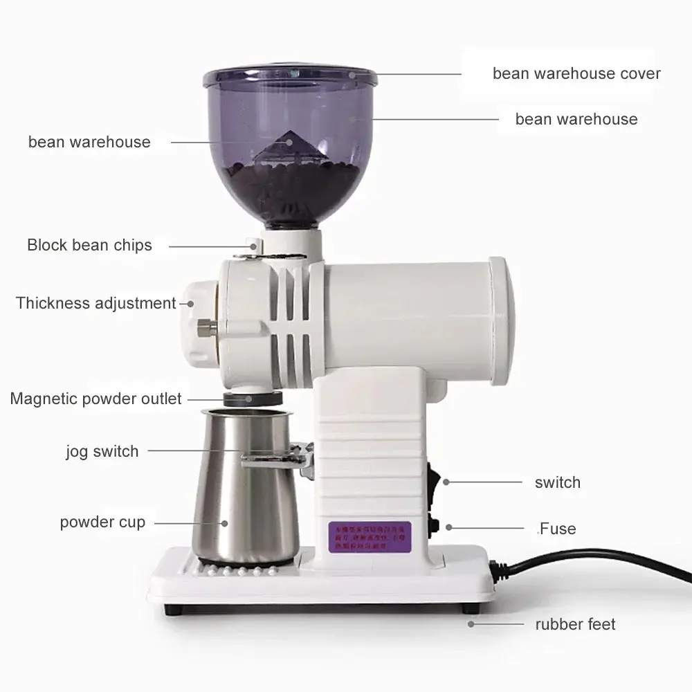 220V Electric Coffee Grinder Machine Coffee Beans Particle Fully Automatic Detachable 10 File Adjustable High Capacity Fast 5