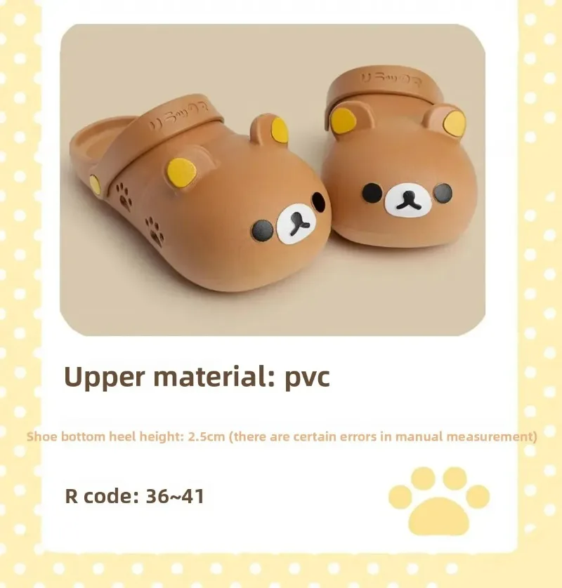 Cartoon Bear Women's Slippers Breathable Summer Beach Sandals_voghion.com