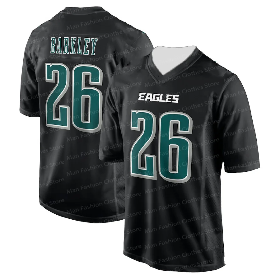 New Arriavl Summer Men Tshirt Saquon Barkley Philadelphia Eagles No.26 Quick Drying Women Men T-Shirt Adult/ KID Jerseys Kit Top 2