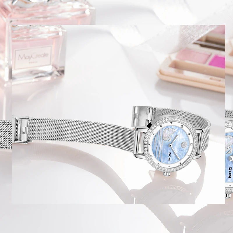 DOM New Swan Lake watches for women  Waterproof Mesh Strap Fashion quartz Casual Ladies watch free shipping G-1537
