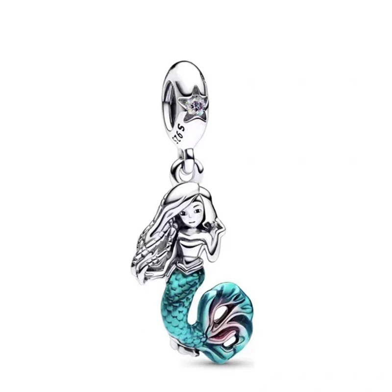 Pandora Disney The Little Mermaid Charm Ariel Ciondolo Per Gioielli Che Fanno Accessori Per Bracciali Da Donna Conchiglia Braccialetti Per Ragazze Fai