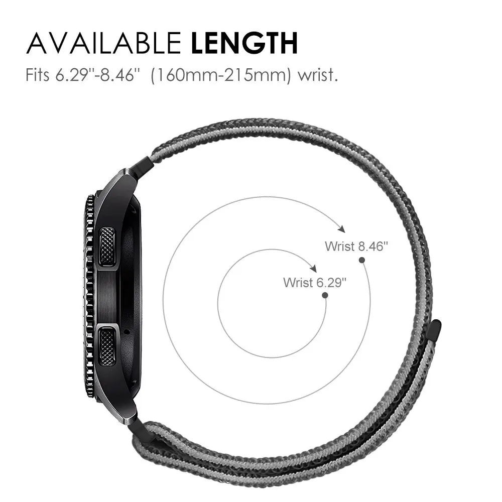 Nylon Loop Smartwatch Band - Universal 20mm/22mm Bracelet Strap