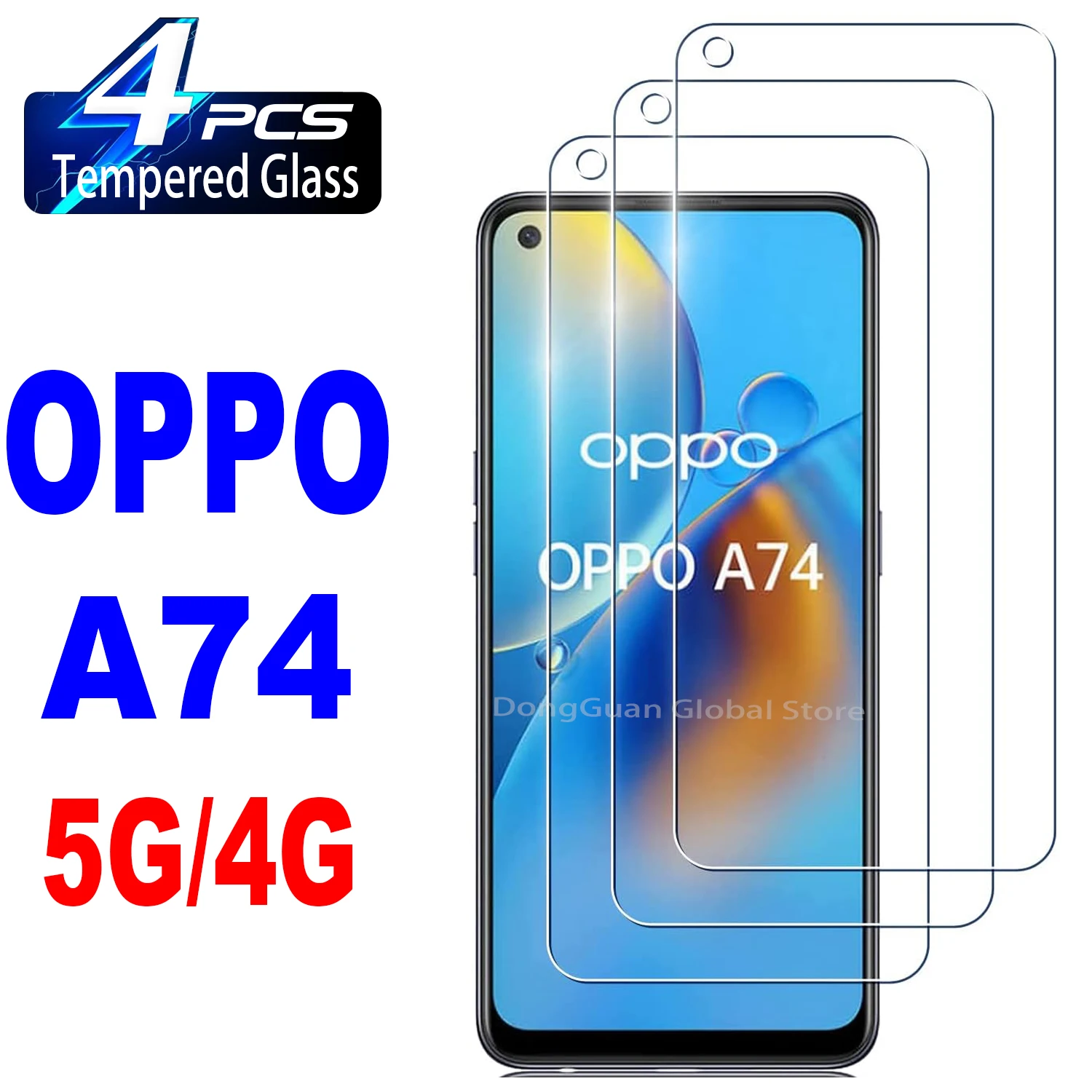 2 шт./4 шт. закаленное стекло для OPPO A74 4G 5G Защитная стеклянная пленка для экрана