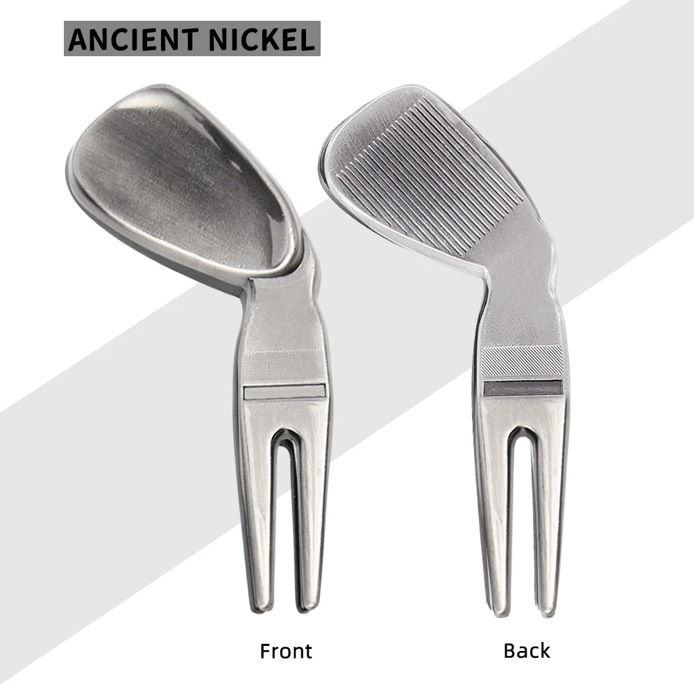 Golf Divot Tool Greens Fork Turf Repair Tools Position Marker Outdoor Golf Sports Supplies Metal Durable Golf Accessories