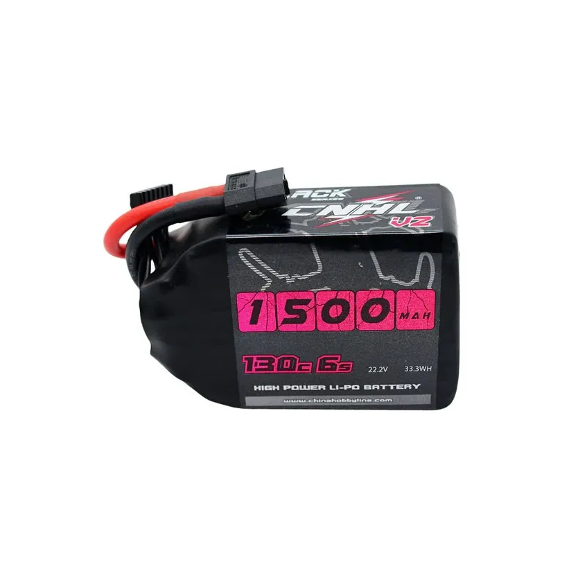 Gros plan sur batterie LiPo 1500mAh 6S 130C pour Drone RC, étiquette visible