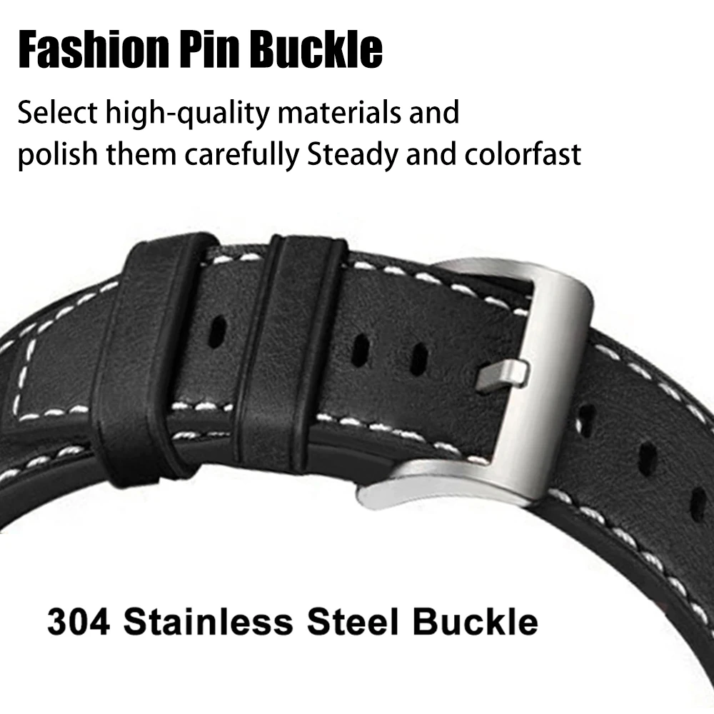 Luxury Leather Smartwatch Strap - Premium 20mm/22mm Band