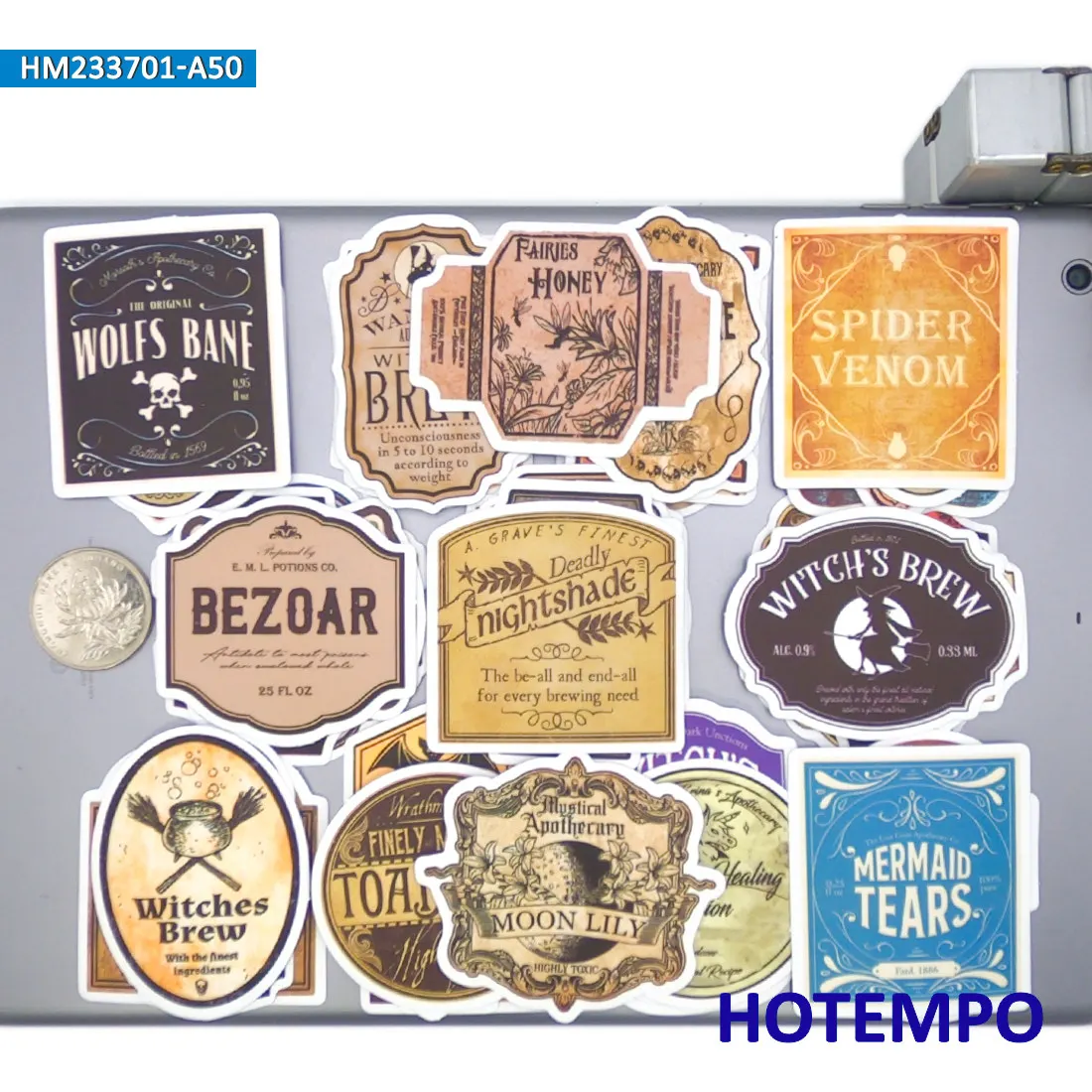 20/30/50 개, 레트로 연금술, 마녀 양조주, 마법의 물약 라벨 스티커, 병, 스크랩북, 일기, 수하물, 전화, 노트북, 오토바이, 자동차, 자전거, 스케이트보드, 기타, 스티커 장난감
