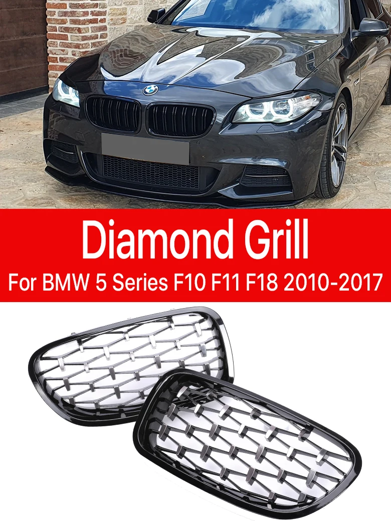 ChromeDiamondBlackGrillM5FrontBumperKindeyInsideGrilleCover