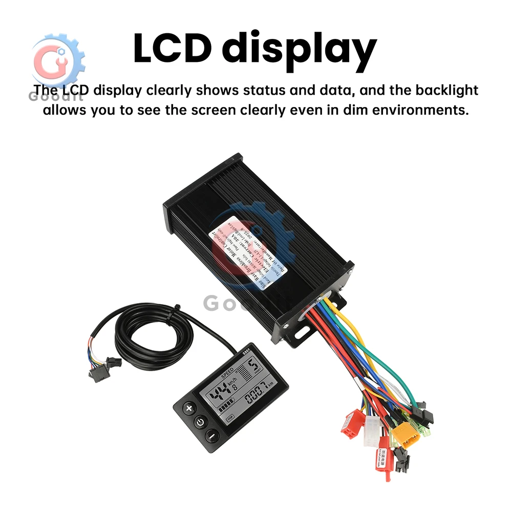 1500W 36V/48V/64V E-Bike Controller Display LCD a onda sinusoidale per S866 SW900 890 V888 Kit motore brushless per scooter Ebike impermeabile - immagine 3