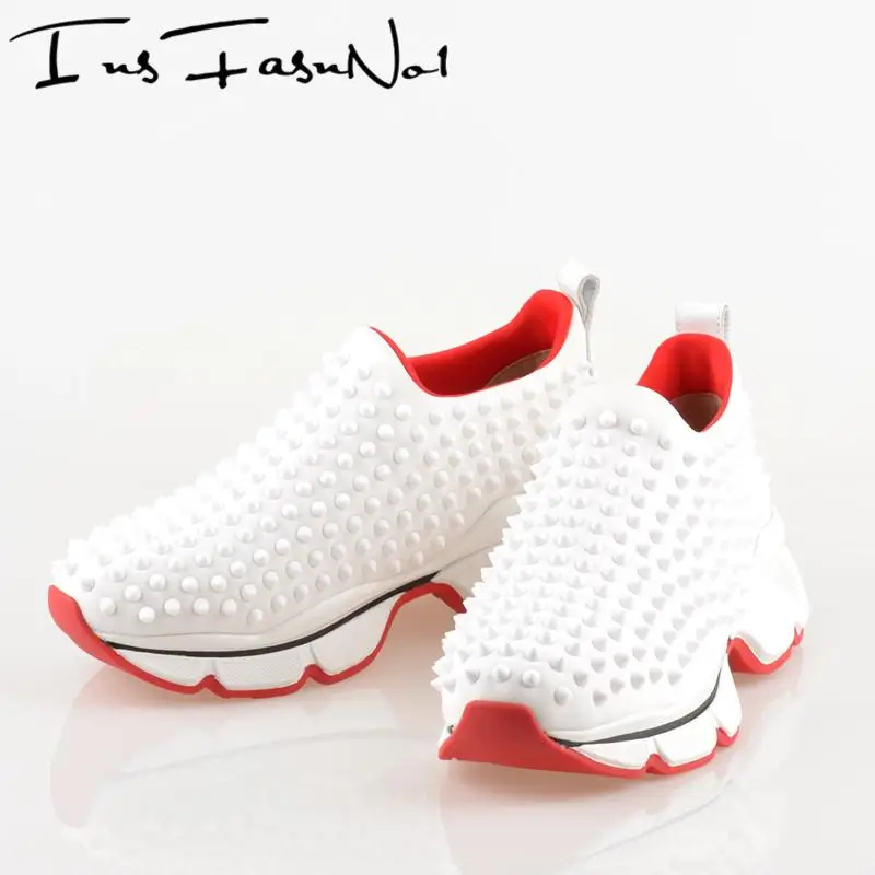 

Brand Design Women Sneakers Spike Casual Sock Sneakers Unisex Men's Sports Shoes Platform Flat Trainers Flats Rivets Footwear