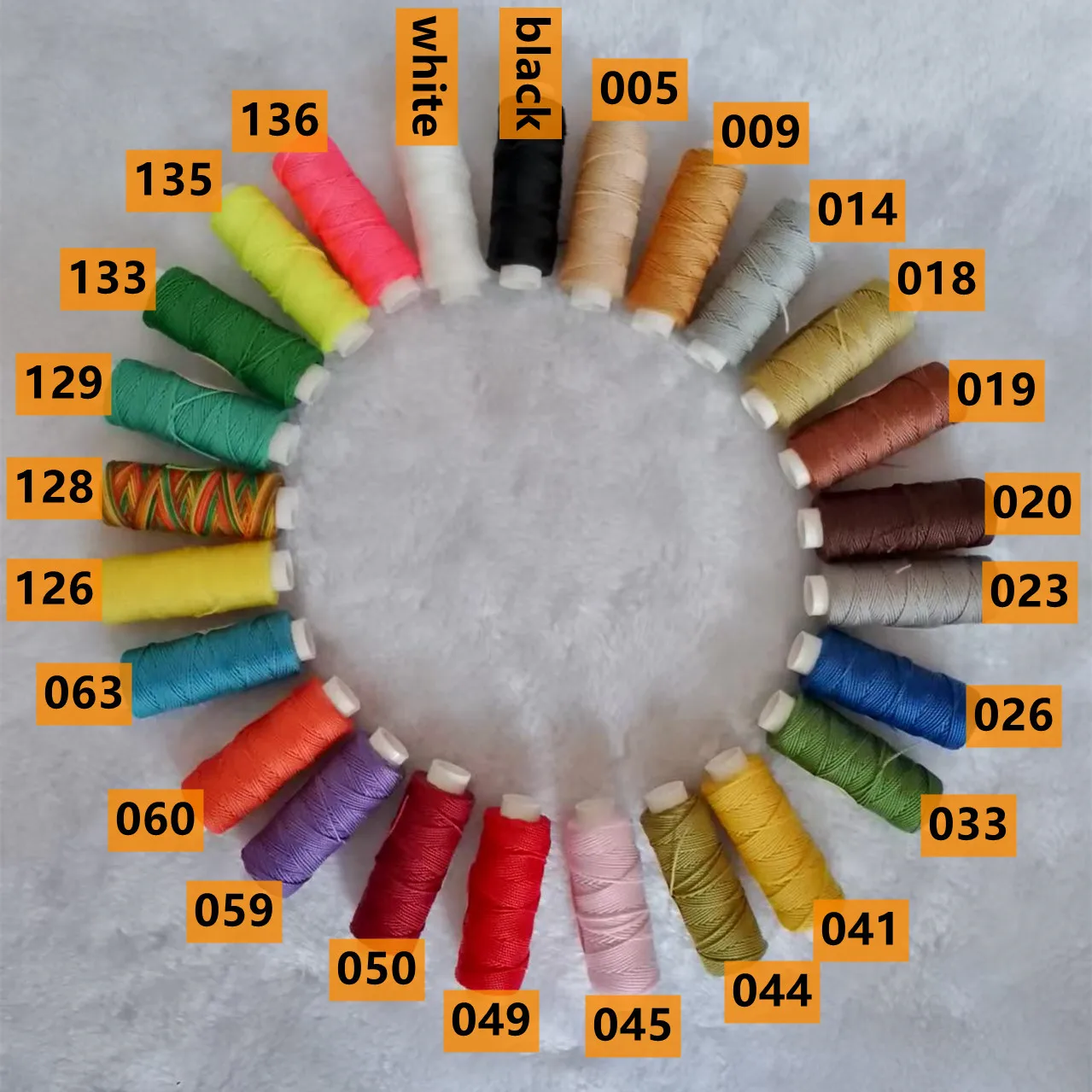 프리미엄 소형 스풀 원형 왁스 실 0.35mm-0.65mm, 가죽 수공예용 재봉실