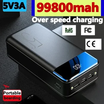 100% originale nuovo di zecca genuino ricarica rapida 99800/100000mAh power bank grande capacità mobile power universal 5 v3a ricarica rapida