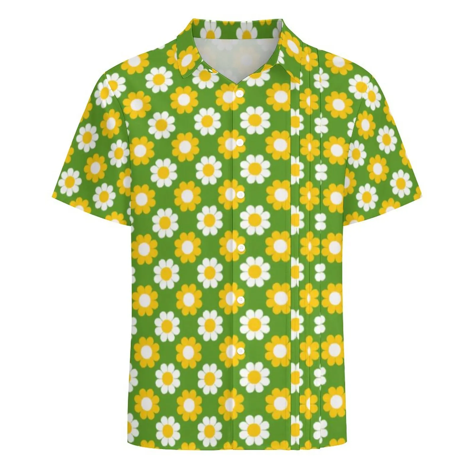 Summer Shirt Beach Retro 60s Floral Blouses Flower Power Print Novelty Casual Shirts Mens Short Sleeve Fashion Plus Size Clothes 3