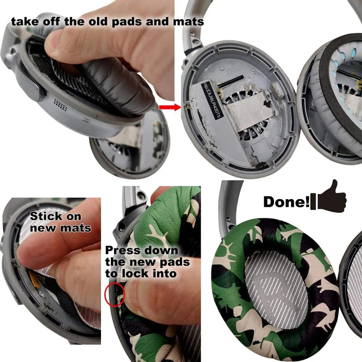 Quiet Comfort 25 35(QC25 QC35) 및 QuietComfort 35 II(QC35Ii) 헤드폰용 N88R 헤드밴드 쿠션 및 이어 패드 교체