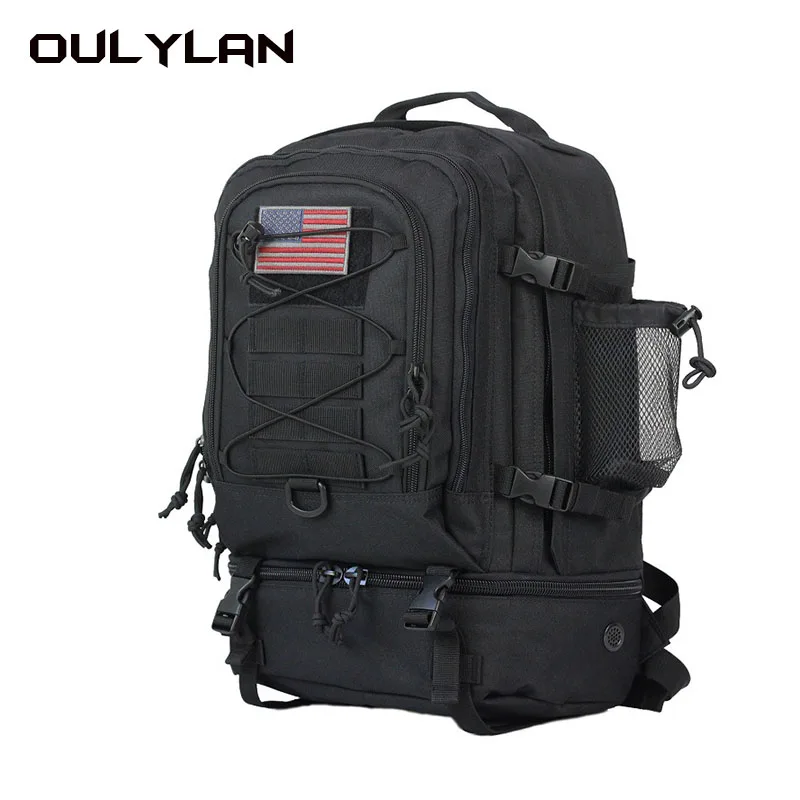 Oulylan 야외 내구성 3D 전술 배낭, 사이클링 관광 스포츠 대용량 배낭, 600D 필드 여행 등산 가방