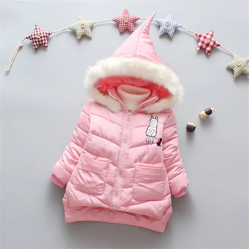 Children's Overalls 0 To 3Y Winter Baby Down Jacket Windproof Hooded Kids Cotton Padded Fashion Costume Warm Girls Clothes