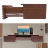 Floating Desk with Pull Out Drawer, Wall Mounted Laptop Computer Write Study Table Multifunctional Workstation Office Organizer 1