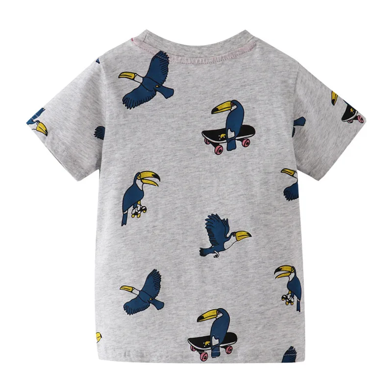 Jumping Meters Summer Children's T Shirts Animals Print Boys Girls Short Sleeve Tees Tops Baby Clothing