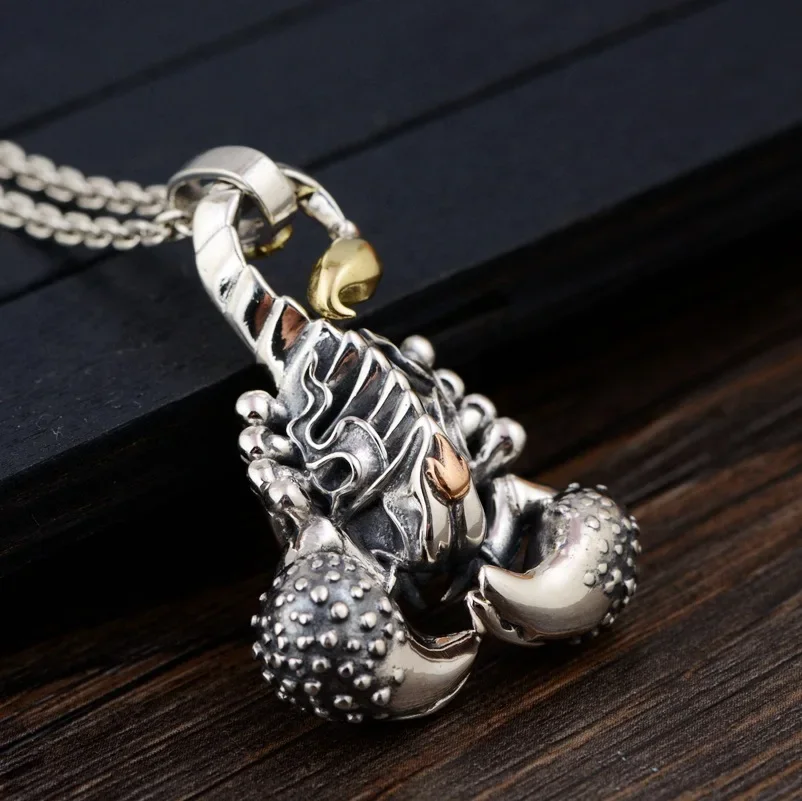 

UMQ 2024 New Trend S925 Sterling Silver Jewelry Individual Retro Scorpio Flame Iron Scorpion Man Pendant Valentine's Day Gift