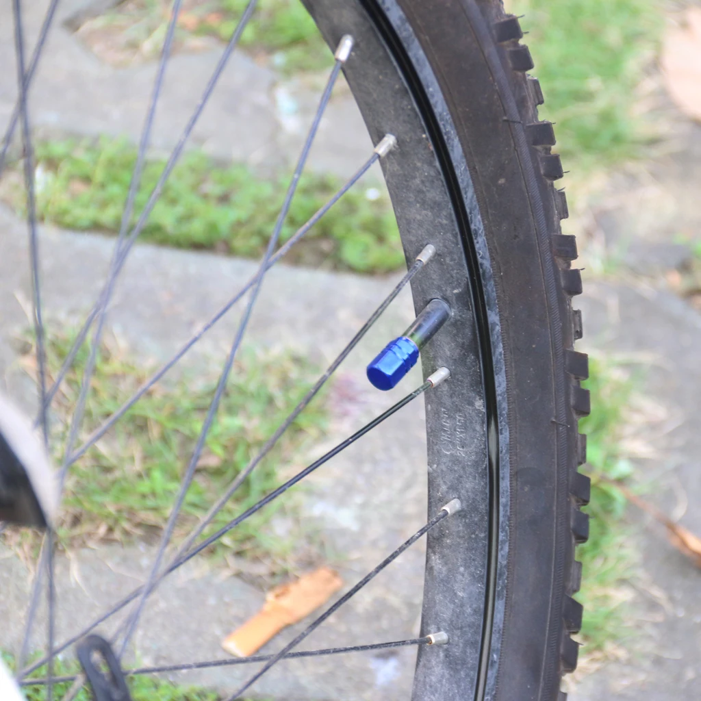 Blue Aluminum Hexagonal Tire Valve Caps for Car Motorcycle