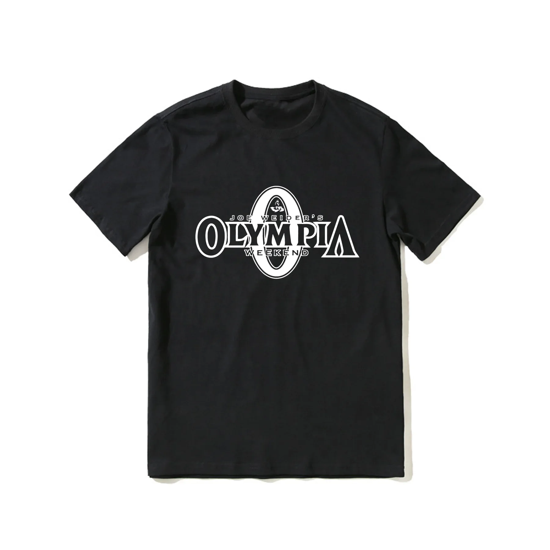 

2023 Hot Sale Summer 100% Cotton Mr Olympia Logo Black T Shirt Men Short Sleeves Cool Tee Hip Hop Streetwear T-shirt