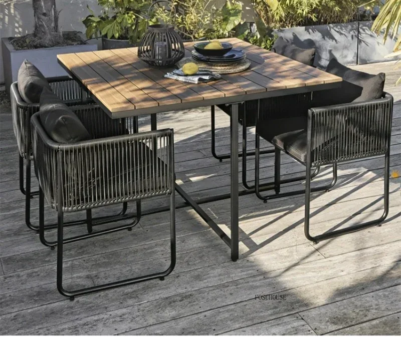 Outdoor PE Rattan Table and Chair Sets Image 6