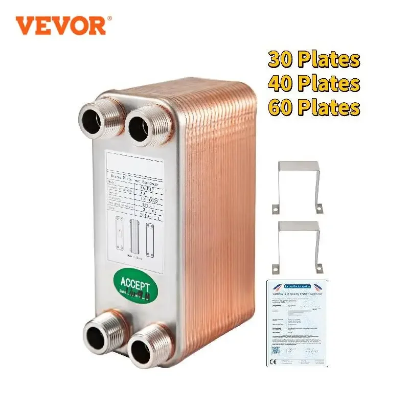 Vevor 30 40 60 Piastre Scambiatore Di Calore Wort Chiller Acciaio Inossidabile Homebrew Brewing Beer Cooler Refrigeratore Controcorrente Riscaldamento
