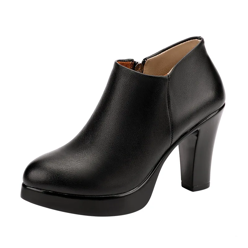 

Deep Mouth Plus Size 32-43 Block Heel Platform Pumps Women Shoes 2023 Fall Winter Plush Fur Shoes Ladies High Heels Shoes
