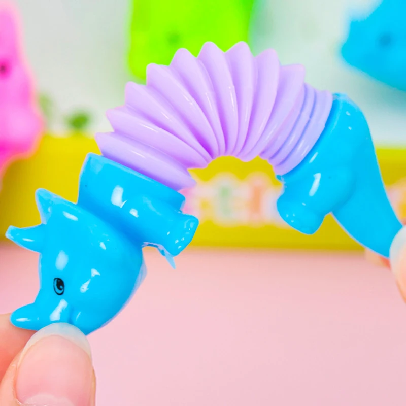 Colorful Telescopic Tube Transformation Dinosaur Stress Relief Toy 20Pc for Kids Birthday Party Favors Wedding Guest Pinata Gift