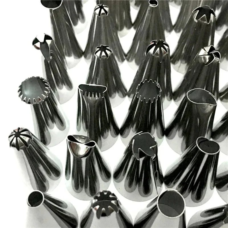 Cake Decorating Tip Set Cake Icing Nozzles Baking Nozzle Set Cake Decorating Nozzle Set Stainless Steel Nozzle Tips24/48 DIY Cake Decorating Tool Icing Piping Cream Pastry Bag Nozzle Kitchen Accessories Bakery Tools