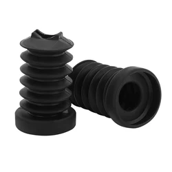 Black Motorcycle Rear Fork Boots Shock Absorber Covers Protector (Black)