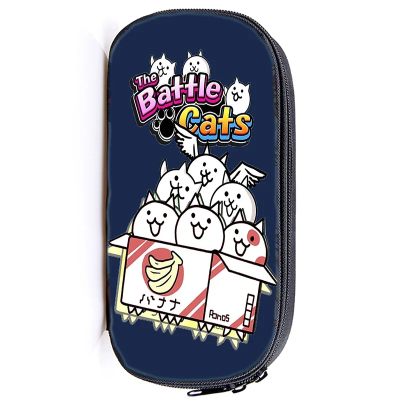 Game The Battle Cats Print Pencil Case Waterproof Pencil Bag Women Cosmetic Cases Student Stationery Bag School Pouch Makeup Box 6
