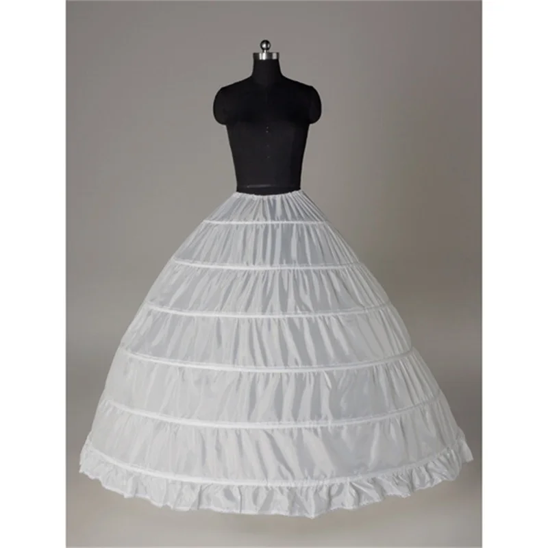 Bridal Wedding Accessories Cheap Underskirt White Women Petticoats 6 Layers Steel Ring Draw String Bind