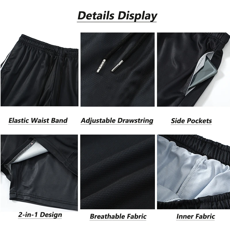 Anime Baki Hanma Gym Workout Shorts for Men Athletic Quick Dry 2 in 1 Compression Shorts Cosplay Costume 6