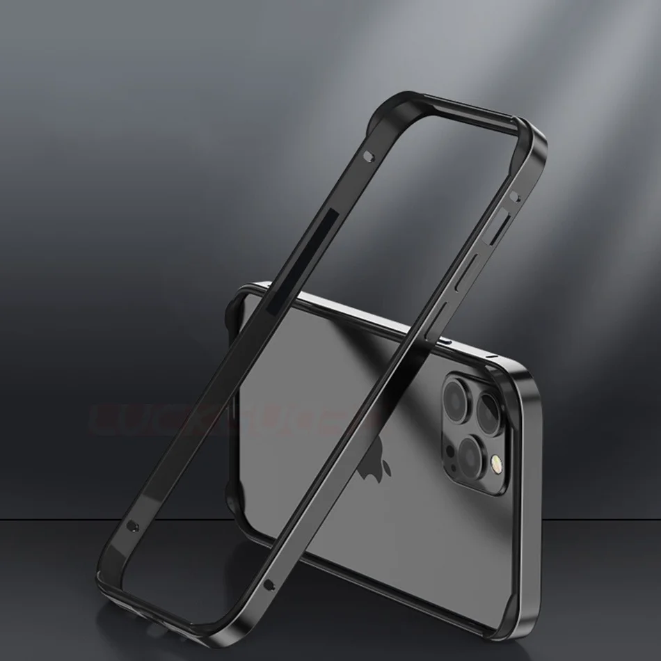 Orange Bumper Case with Hybrid Silicone Frame and Luxury Light Aluminum Metal Finish