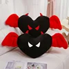 Lovely Plush Angel Heart Pillow Toy For Girlfriend Kids Festival Gift Soft Plush Stuffed Red Love Demon Heart Shape Pillow Toys 2