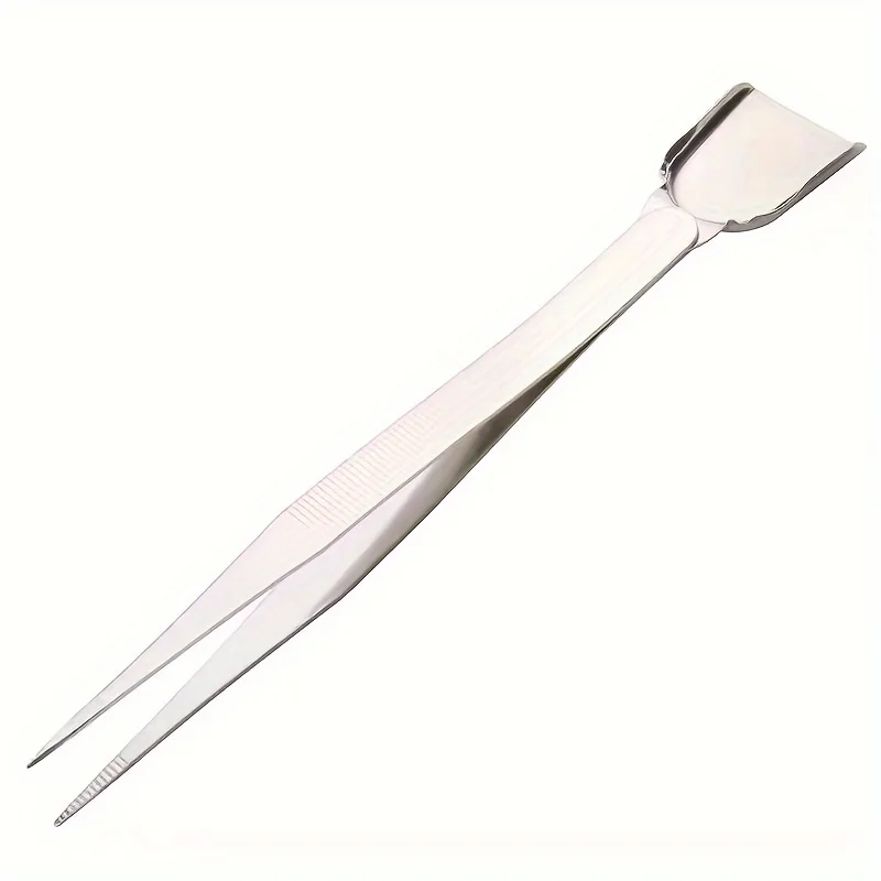 1PC Slotted Gemstone Clip with Spatula Stainless Steel Diamond Clip Tweezers Jewelry Gold Tools Tweezers