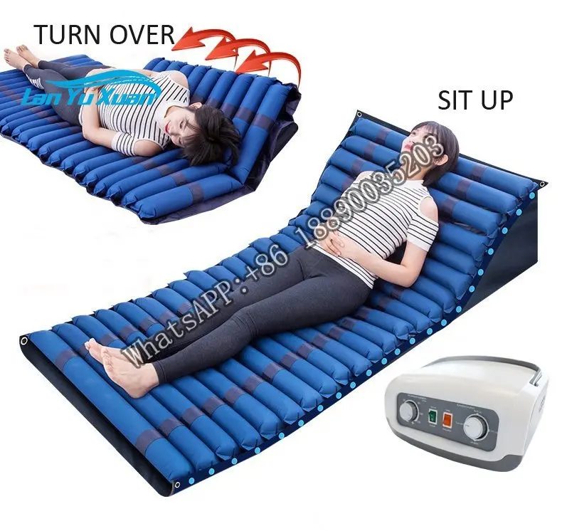 

ISO13485 manufacture turn over sit up alternating massage anti bedsore inflatable air bed mattress with pump