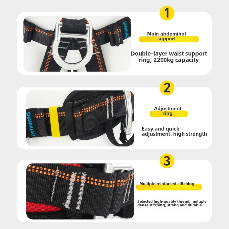 Outdoor High-altitude Work Safety Belt Half-body Escape Equipment Mountain Climbing Rope Descending Insurance Belt Rescue Equ... - 2