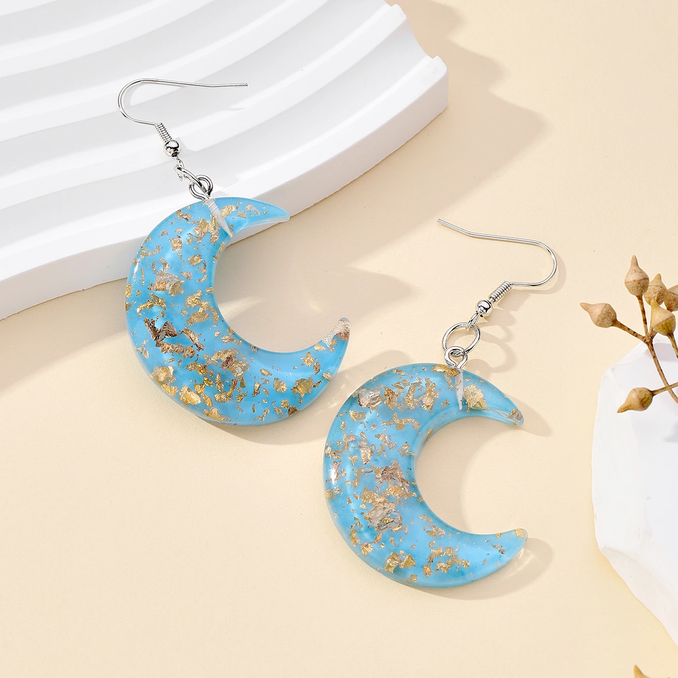 Яркие звезды, голубая луна, каучуковые серьги для женщин, модные акриловые серьги, вечерние ювелирные изделия, подарок