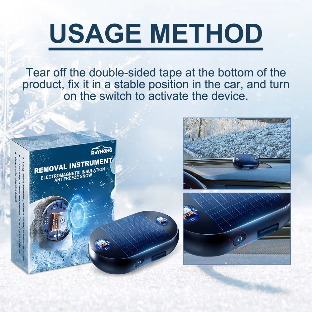 SolarUSBCarWindowAntiFreezingTool512VCarWindowGlassAntiice